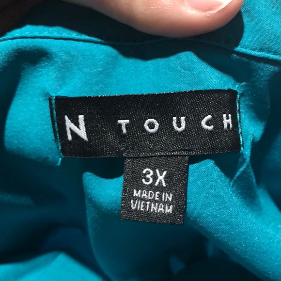 N Touch teal snap button blouse size 3X - Picture 10 of 11